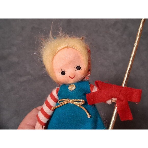 Vintage Mod Christmas Doll Bo Peep Ornament Made in Japan - Picture 2 of 3